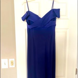 Blue off the shoulder gown